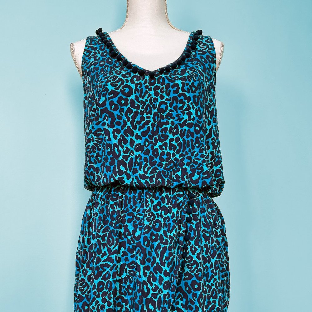 Lilly Pulitzer Gigi Blue Animal Print Romper Size Medium